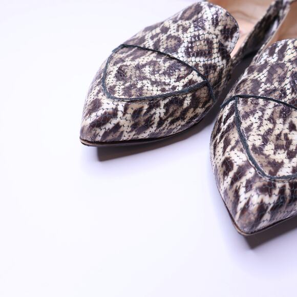 AGL ATTILIO GIUSTI LEOMBRUNI Leopard Print Loafer Leather Pointed Toe Womens 38 - Picture 3 of 10